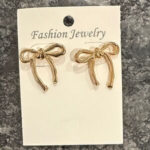 Gold Bow Earrings